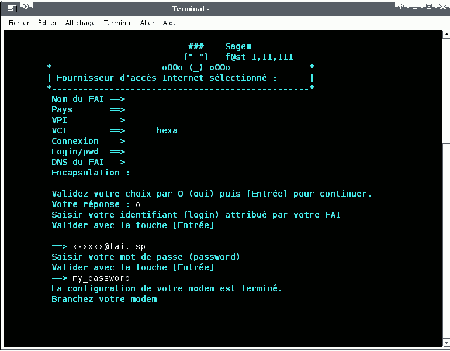 Ecran configuration